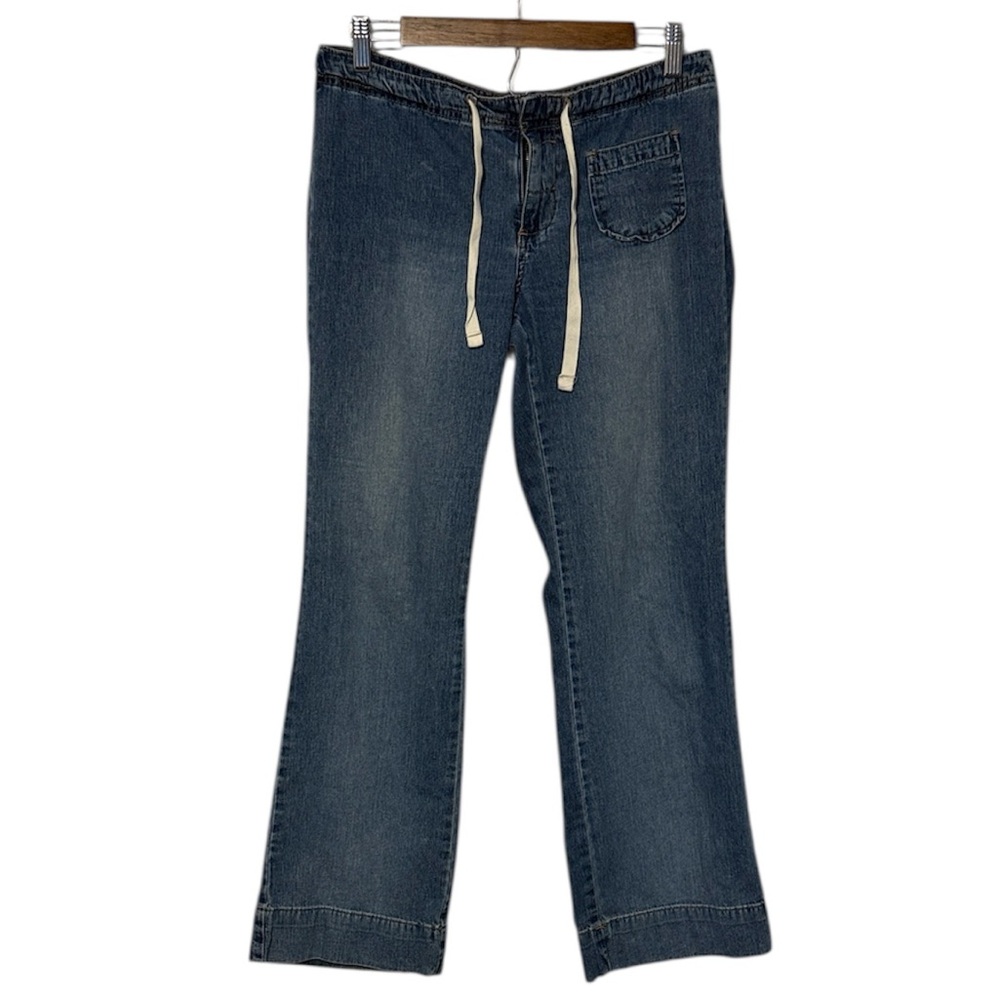 Y2K Old Navy Low Rise Wide Leg Jeans with Waist Tie 6 Front Pockets